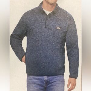 Eddie Bauer Mens Small Blue 1/4 Snap Sweater Fleece NWT, $90 MSRP